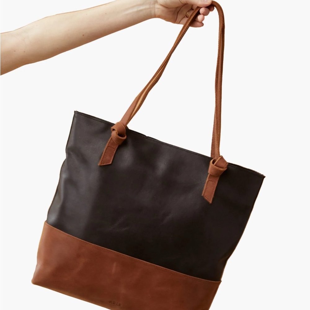 ABLE Black and Brown Tote Bag